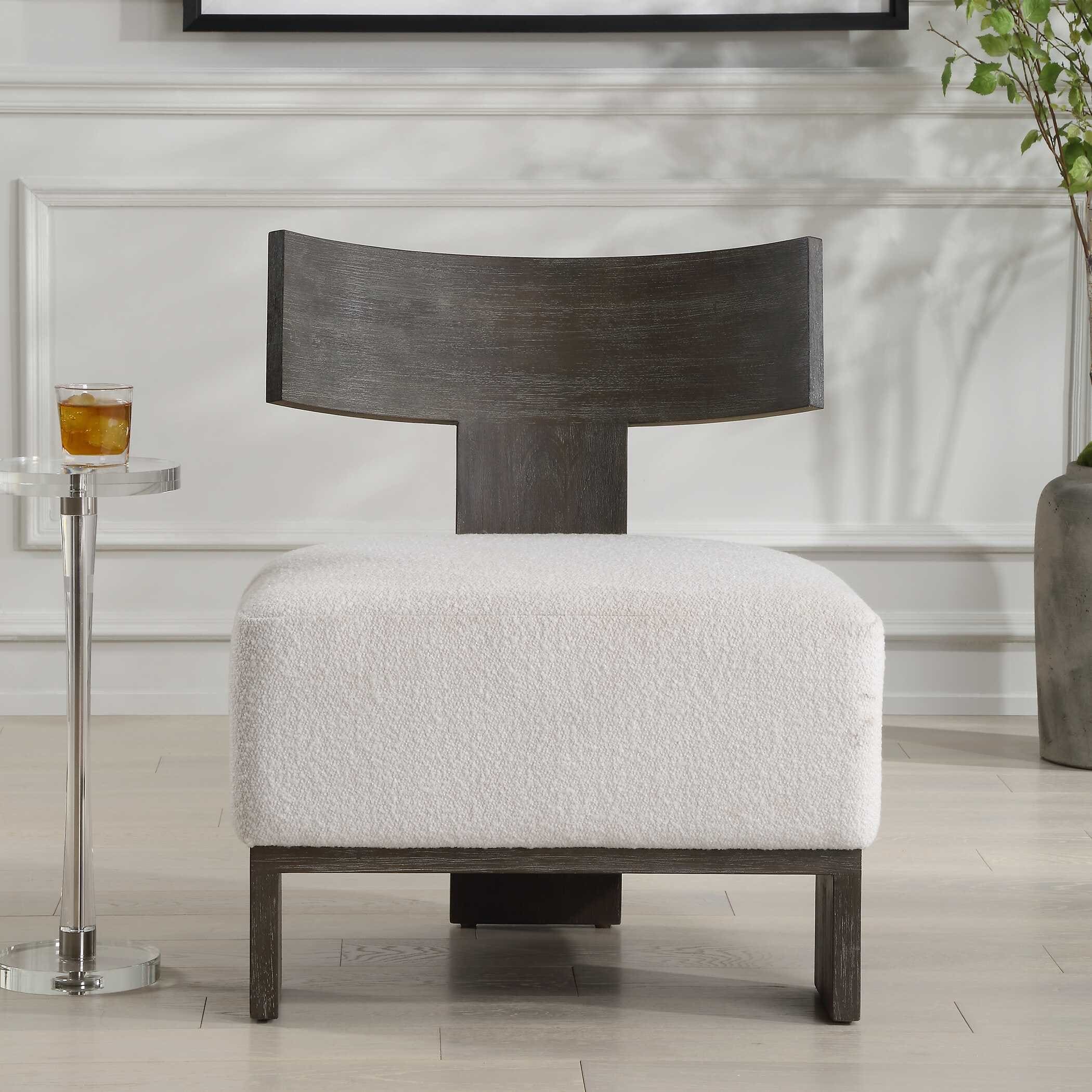 Uttermost Finlay Dark Walnut Accent Chair - 32.25" H x 27.5" W x 25.5" D