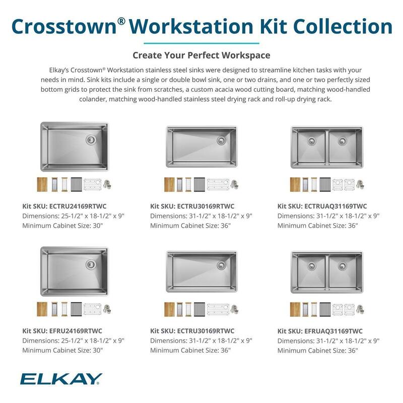 Elkay Crosstown 25-1/2" Undermount Single Basin Stainless Steel