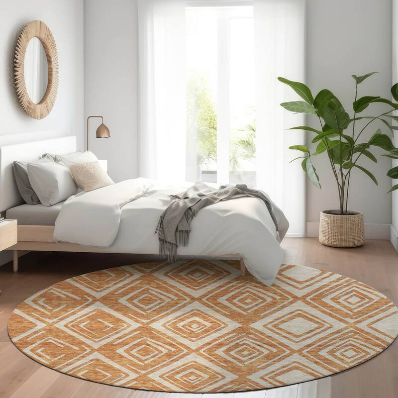 Machine Washable Indoor/ Outdoor Chantille Contemporary Diamonds Rug