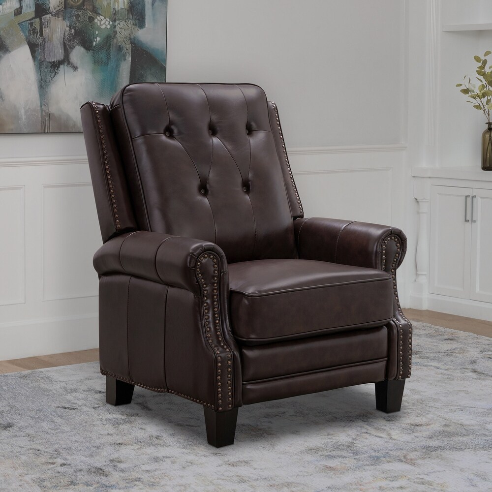 Ridgewood leather deals pushback recliner