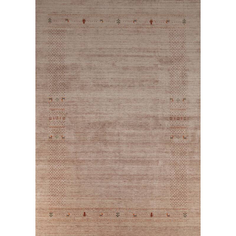 Hand Knotted Oriental 100% Wool Carpet Tribal Animal Pictorial Multi-Colored Gabbeh Area Rug - 11' 6'' X 8' 9''