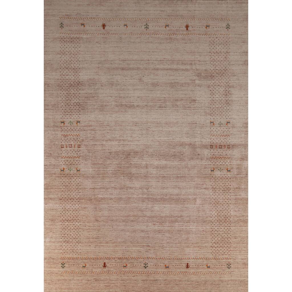 Hand Knotted Oriental 100% Wool Carpet Tribal Animal Pictorial Multi-Colored Gabbeh Area Rug - 11' 6'' X 8' 9''
