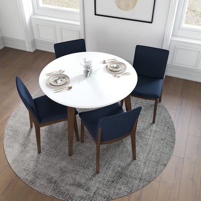 Hutchinson Mid Century Modern 5 Piece Dining Room Set in Blue