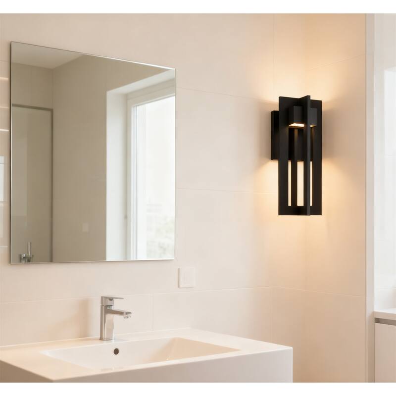 13" Black Integrated LED Outdoor Wall Sconce