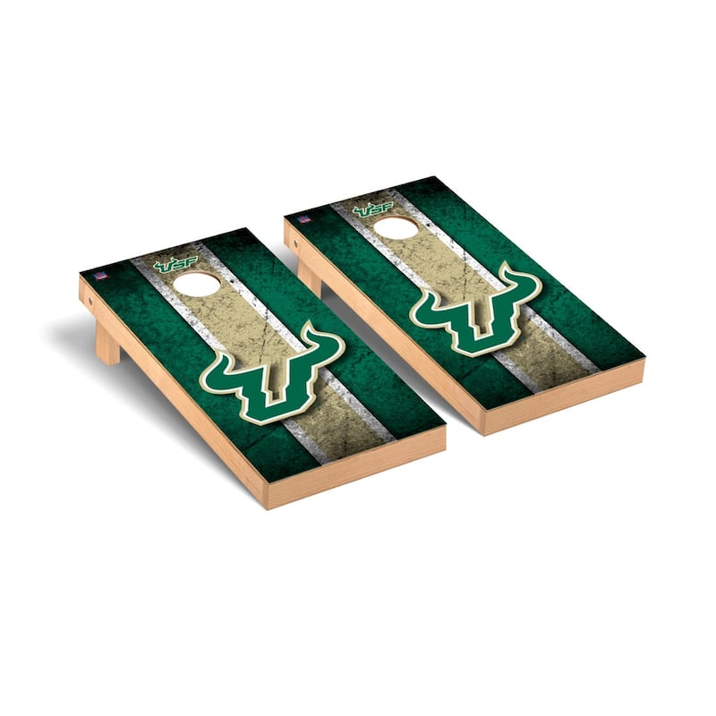 South Florida USF Bulls 2x4 Pro Cornhole Boards - V9 - Include Team Bags + LED Lights