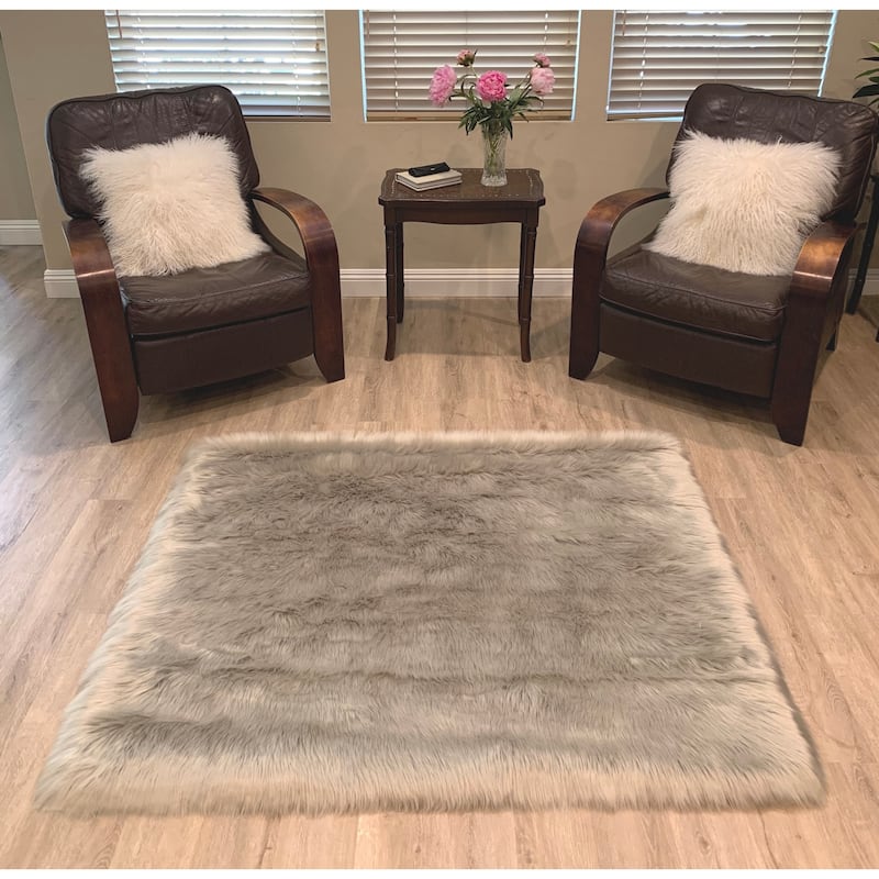 Legacy Home Faux Sheepskin Square Shag Area Rug