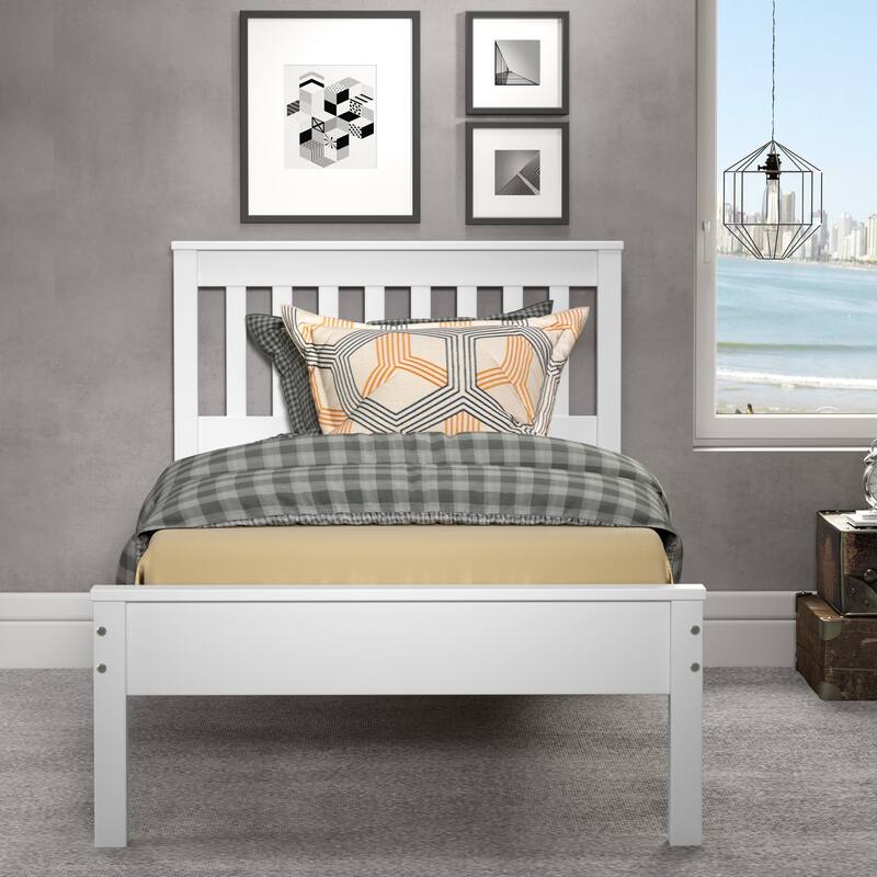Twin Contempo Bed in White - Standalone