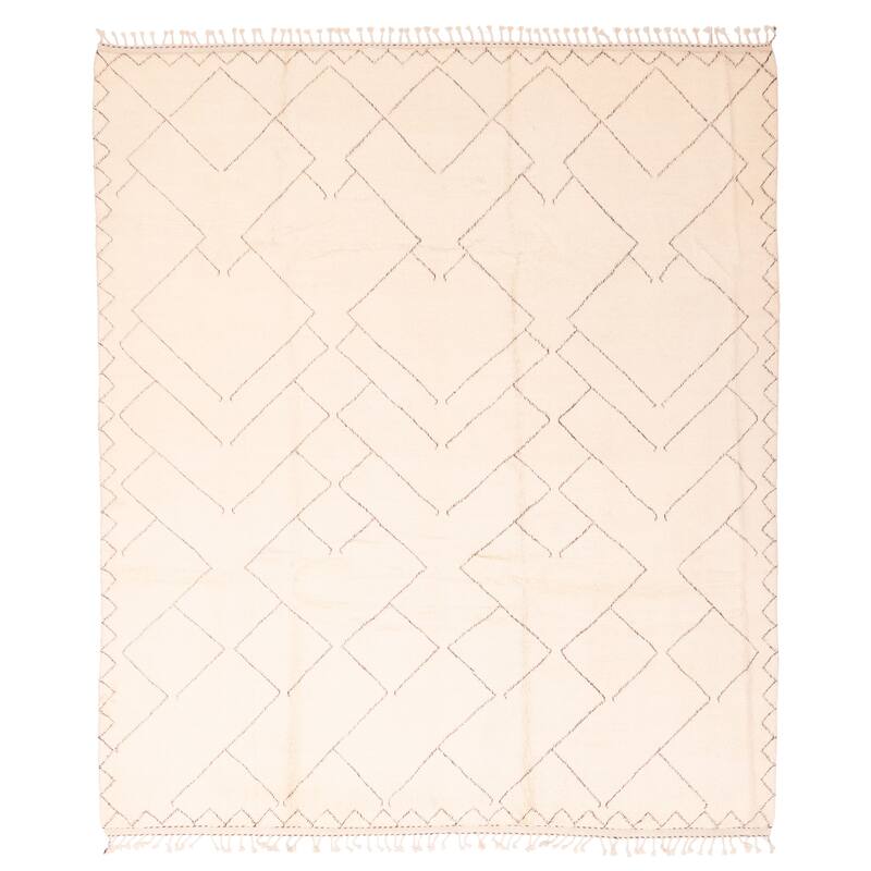 ECARPETGALLERY Hand-knotted Pak Finest Marrakesh Cream Wool Rug - 8'6 x 9'8