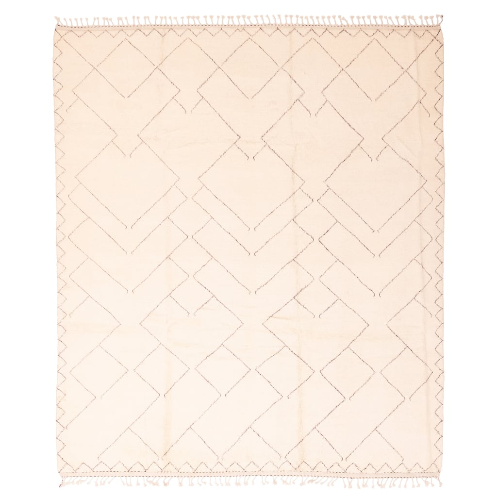 ECARPETGALLERY Hand-knotted Pak Finest Marrakesh Cream Wool Rug - 8'6 x 9'8