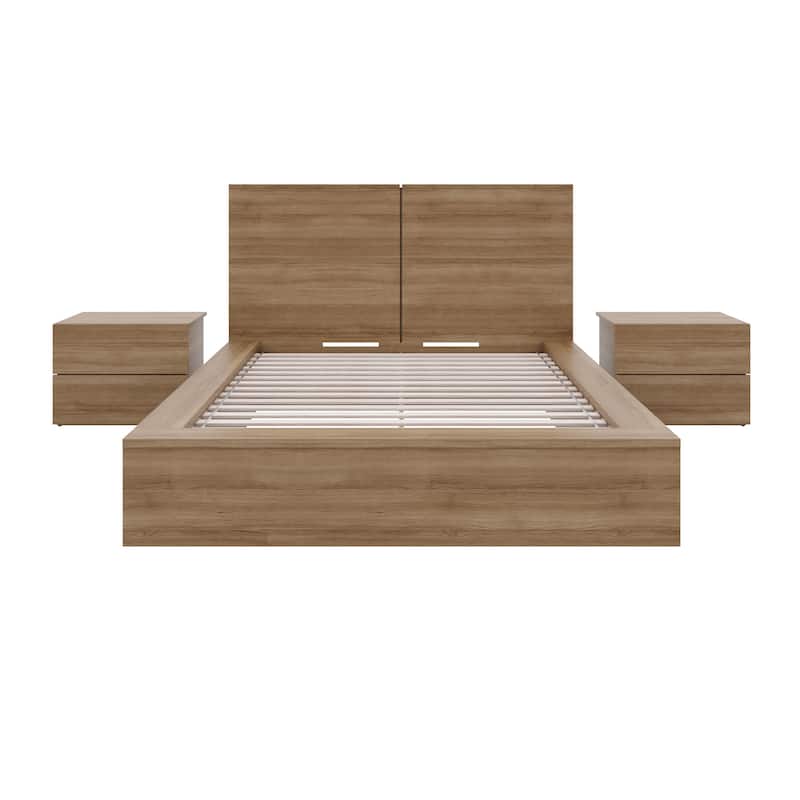 James 4-Piece Bedroom Set with Bed, Headboard, and 2 Nightstands