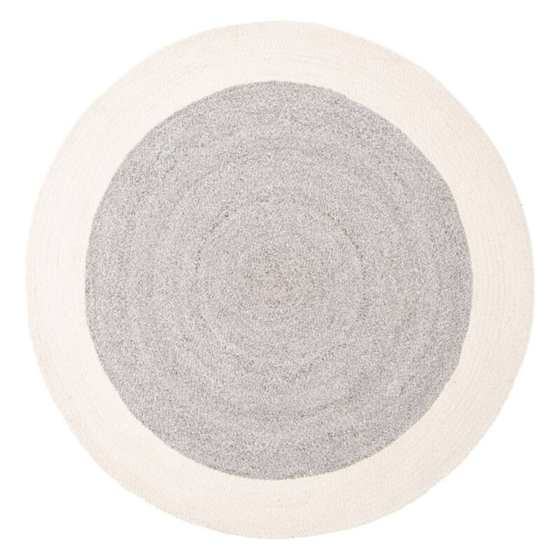 ECARPETGALLERY Braid weave Sienna Grey Wool Rug - 3'10 x 3'10