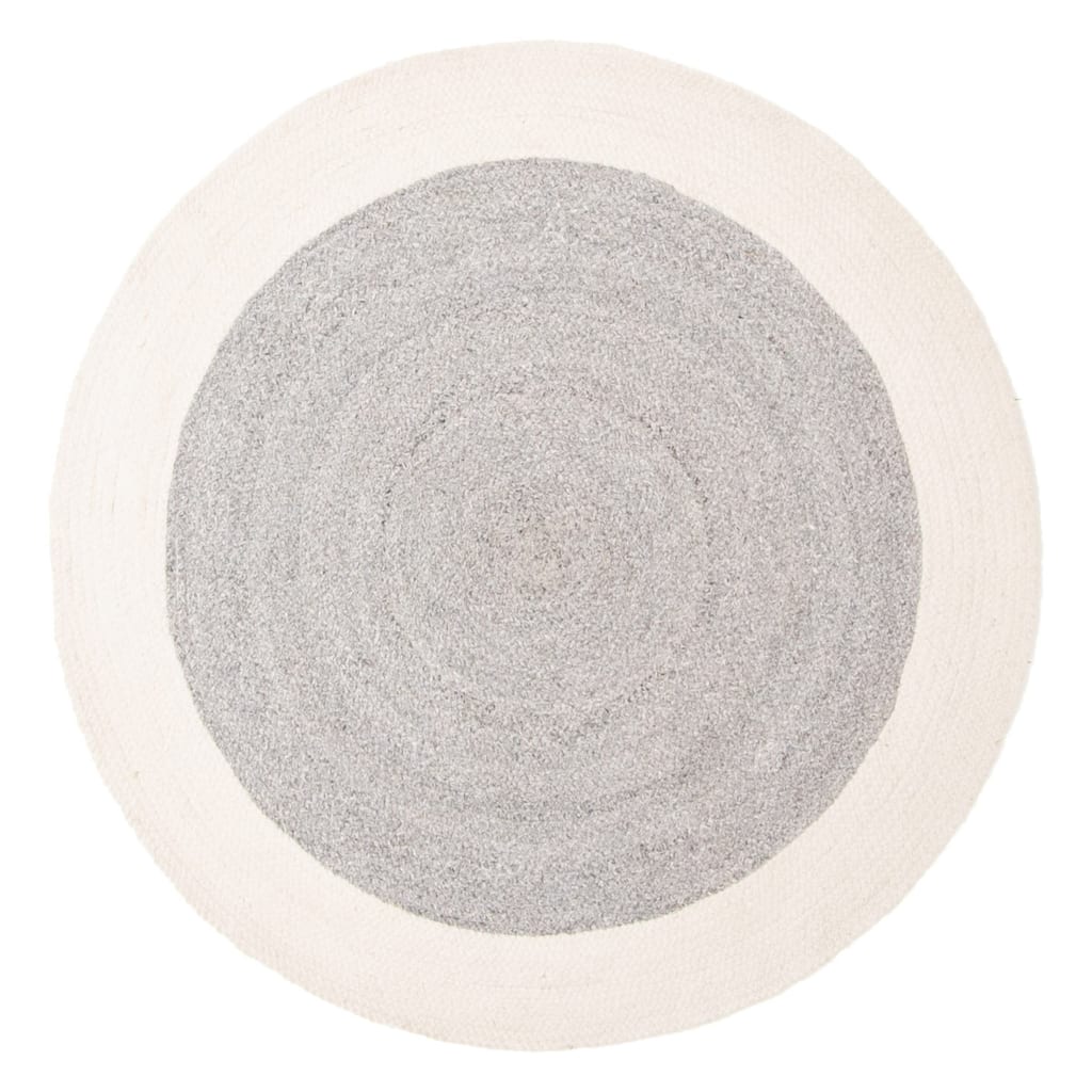 ECARPETGALLERY Braid weave Sienna Grey Wool Rug - 3'10 x 3'10