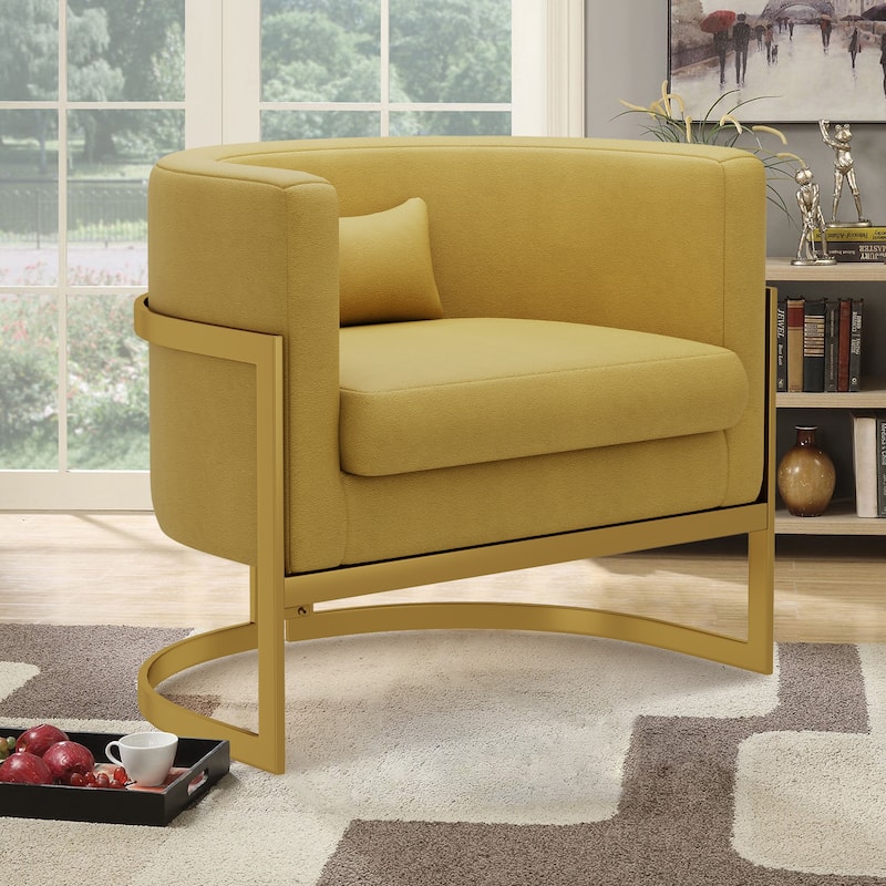 Accent Chair, Velvet Barrel Chair Modern Arm Chair for Living Room