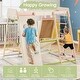 preview thumbnail 8 of 6, EROMMY Indoor Jungle Gym for Toddlers, 9-in-1 Wooden Climbing Set with Slide, Swing, Rock Wall, and Monkey Bars - Macaron