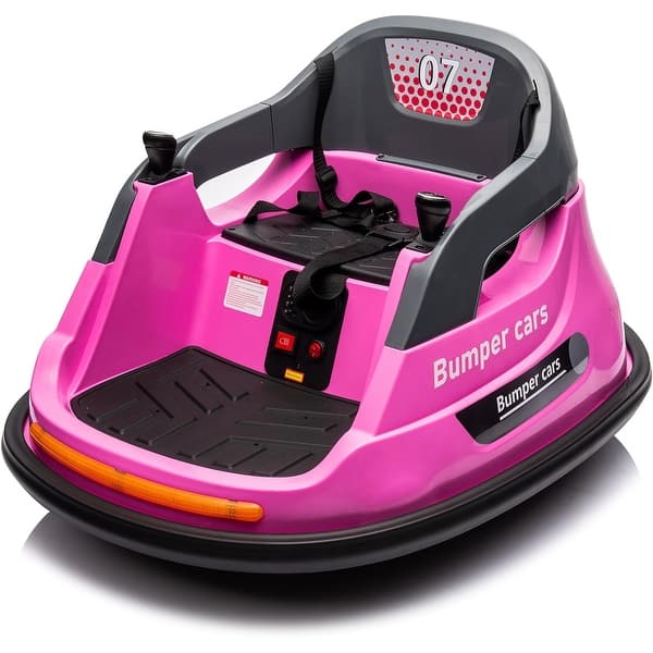 slide 2 of 24, 12V Bumper Car for Kids,Electric Ride On Bumper Car for 1.5-5 Years, Baby Bumping W/Remote Control, Led Lights, 360 Degree Spin Pink