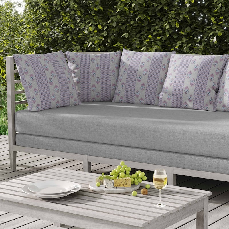 Anemone Artistry Indoor/Outdoor Reversible Throw Pillow Purple and Turquoise