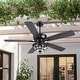 preview thumbnail 26 of 39, 52 Inch Indoor and Outdoor Farmhouse Ceiling Fan with Light DC motor Wooden Blades Waterproof