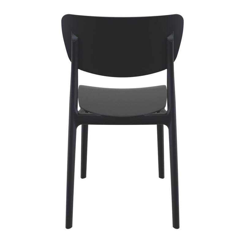 33" Black Solid Stackable Patio Dining Chair