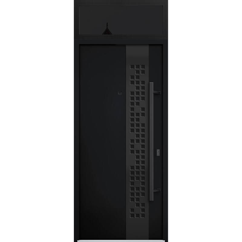 VDOMDOORS | Front Door Exterior Door | Fiberglass | Frame & Hardware Included | 18x80, Oak Entry Door Steel Entry Door - Black - 36" x 96"