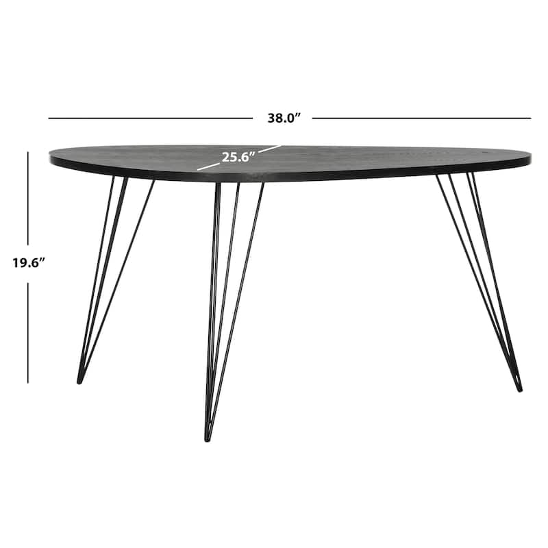 SAFAVIEH Carolann Mid-Century Light Grey / Black Coffee Table - 38" x 25.6" x 19.6" - 38" x 25.6" x 19.6" - 38Wx26Dx20H