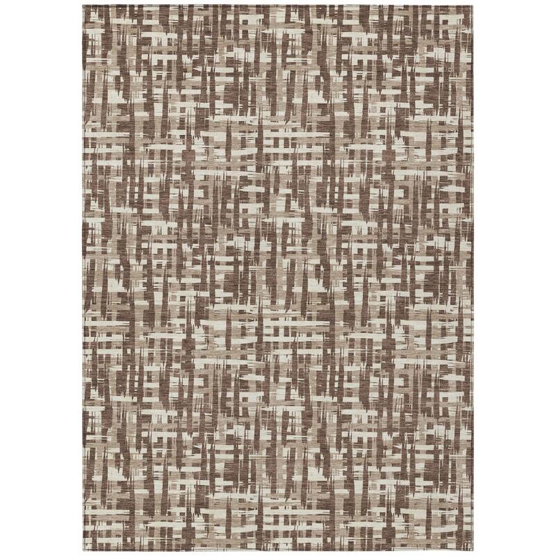 HomeRoots Abstract Transitional Rectangle Outdoor Rug