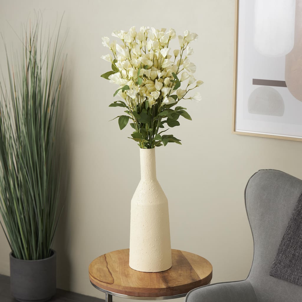 White Faux Foliage Tall Sweet Pea Artificial Flower Stem (Set of 12)