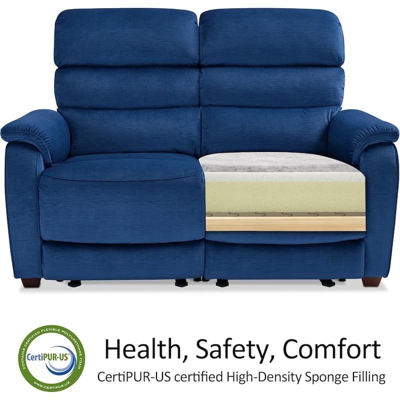 MCombo 61.6'' Wall Hugger Power Loveseat Recliner Sofa with Adjustable Headrest and USB A & C Charge Ports