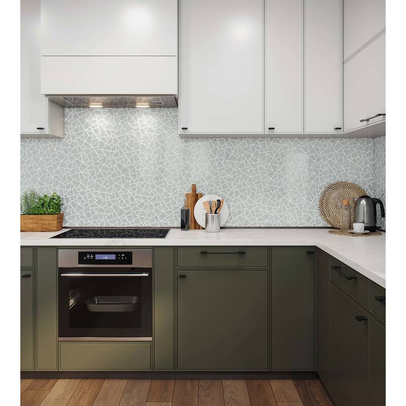 Cruz Bay Studio BG19 Medley - 11" x 11" Block Random Wall Tile - - Glacier Gloss