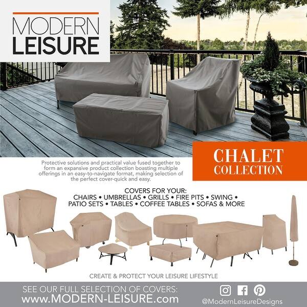 Shop Modern Leisure Chalet Patio Dining Set Cover Oval 80 W X 60 D X 30 H Beige Overstock 32472093