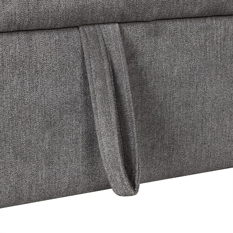 117.3" Chenille U-Shaped Sectional Sofa Bed with 2 Throw Pillows