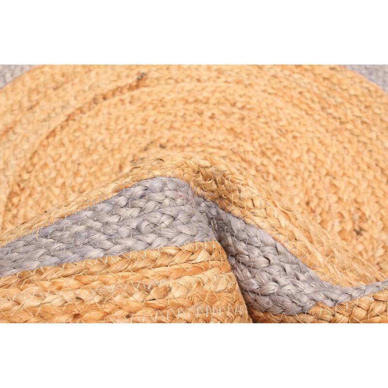 ECARPETGALLERY Braided Weave Palas Denizli Tan Jute Rug - 3'0 x 3'0