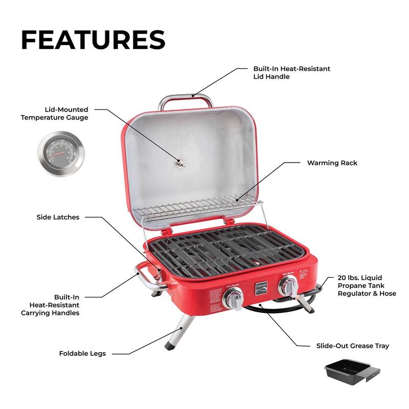 Kenmore 2-Burner Retro Portable Gas Grill