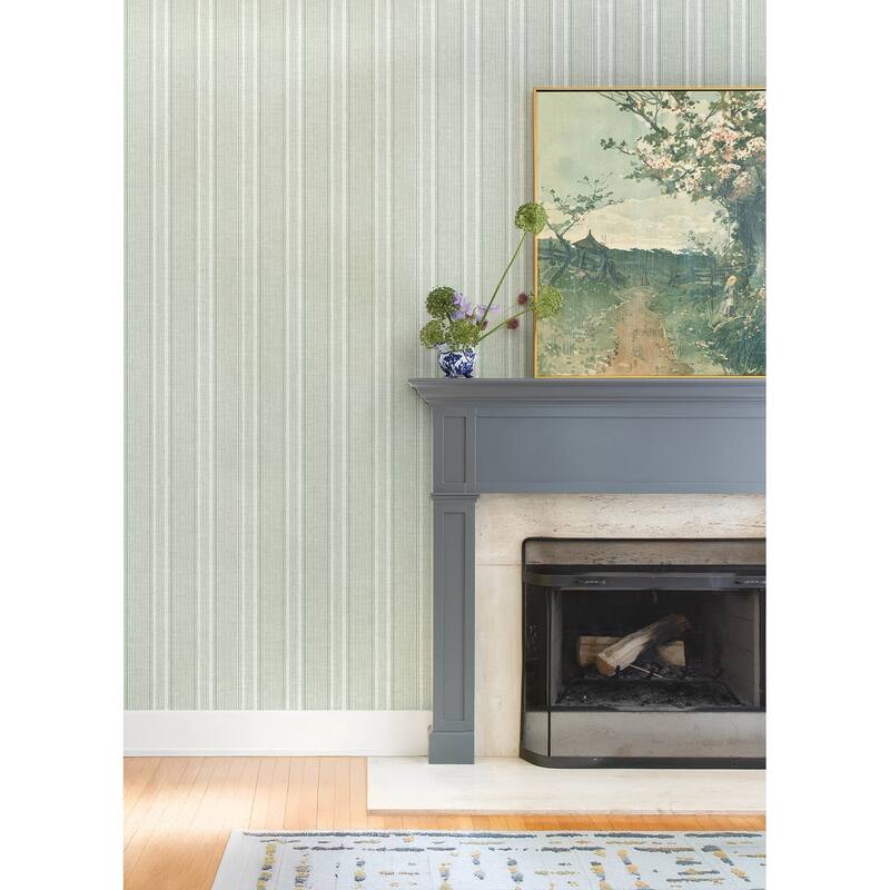 A-Street Prints Ayanna Light Green Striped Wallpaper