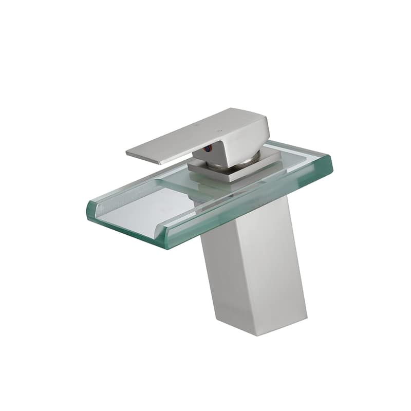 Modern Brushed Nickel Bathroom Basin Faucet with LED Light