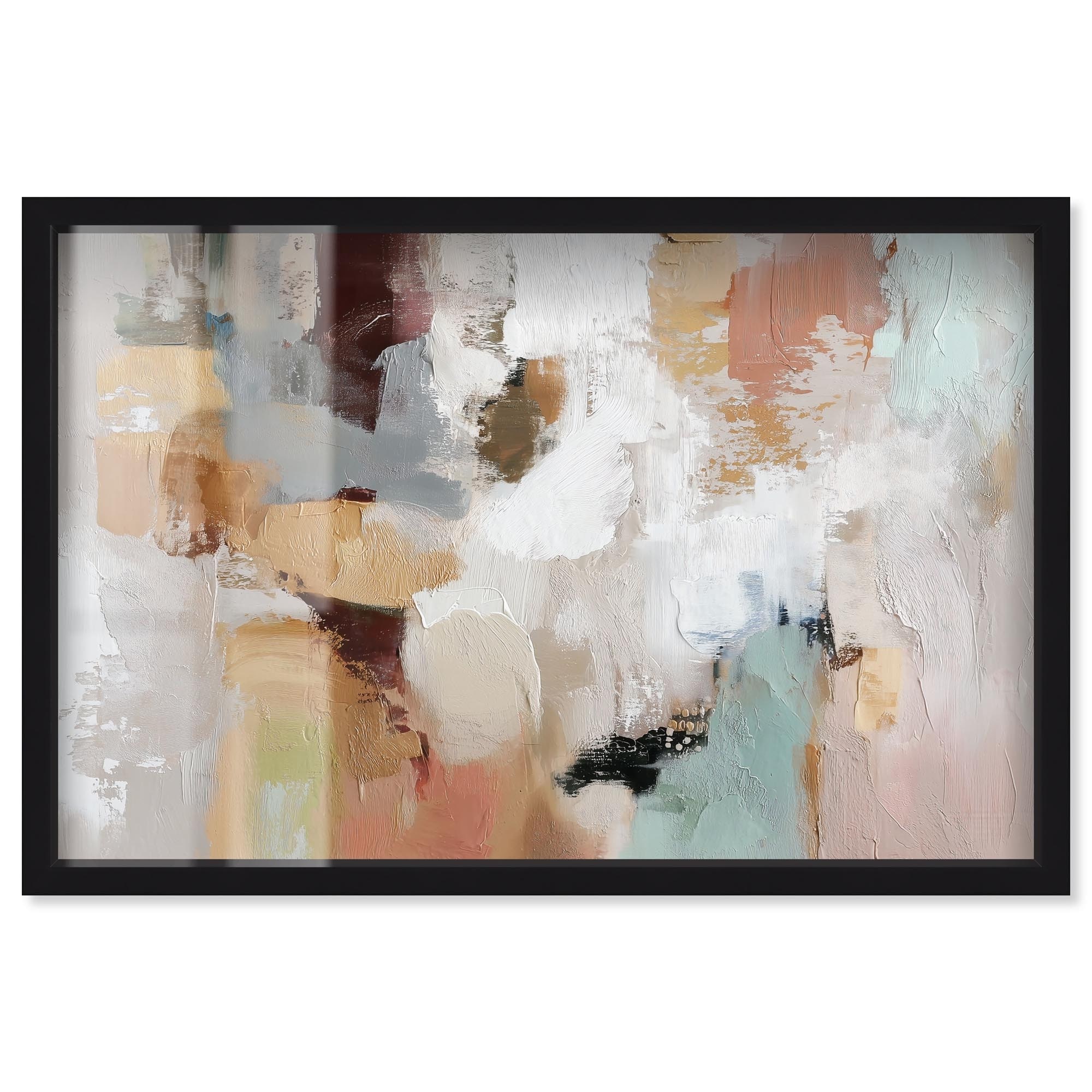 Alabaster and Clay I Abstract Wall Art Shadowbox Print by Art Remedy
