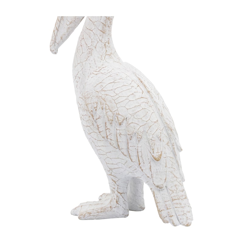 Decorative Ceramic Pelican Figurine Sculpture - 14", White - 13.75"