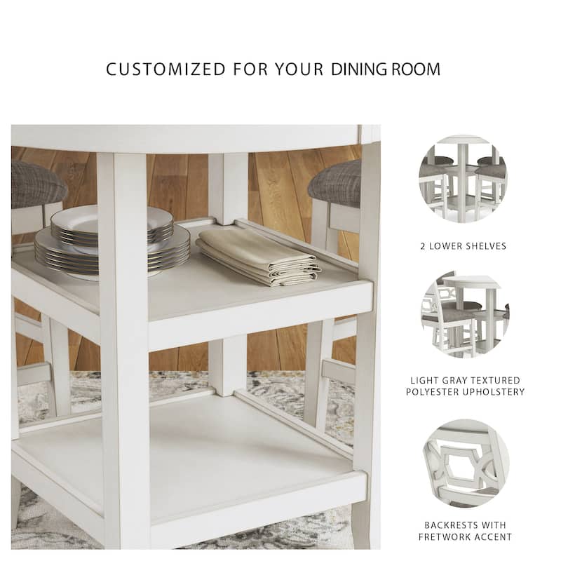 Signature Design by Ashley Erinberg White/Gray Dining Counter Table Set (Set of 5)