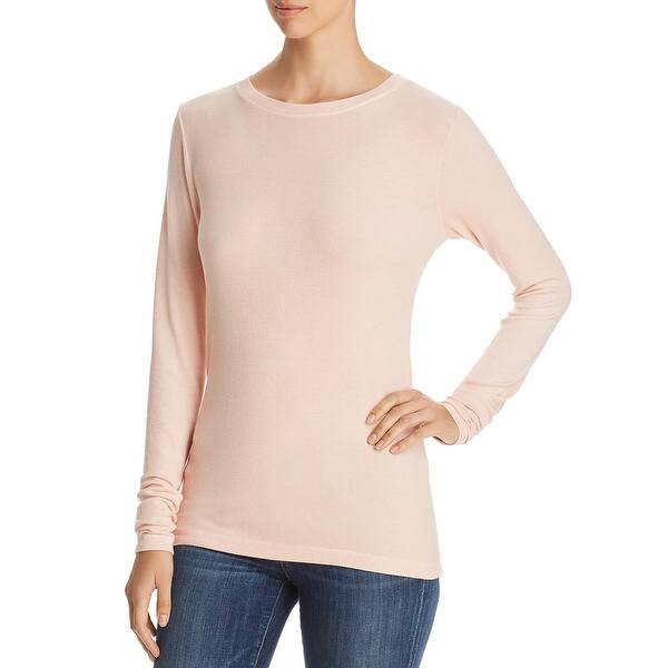 Three Dots Womens Long Sleeve Rib Crew