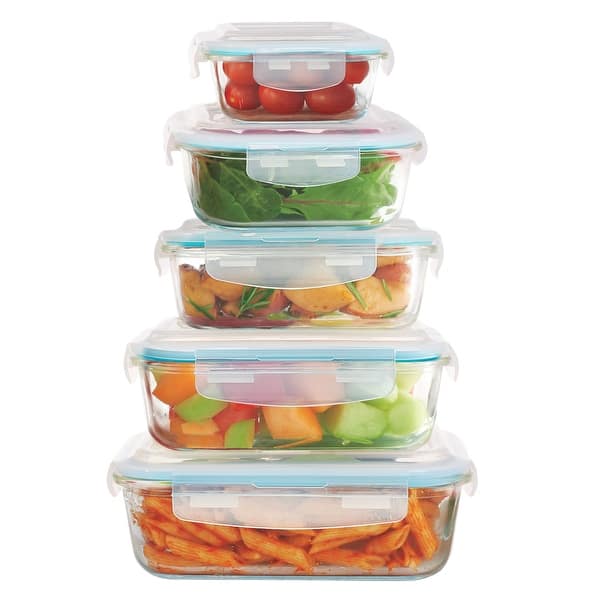 10-Piece Superior Glass Food Storage Containers Set