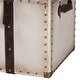 preview thumbnail 8 of 11, Nevio Vintage Weathered White Canvas Storage Trunk