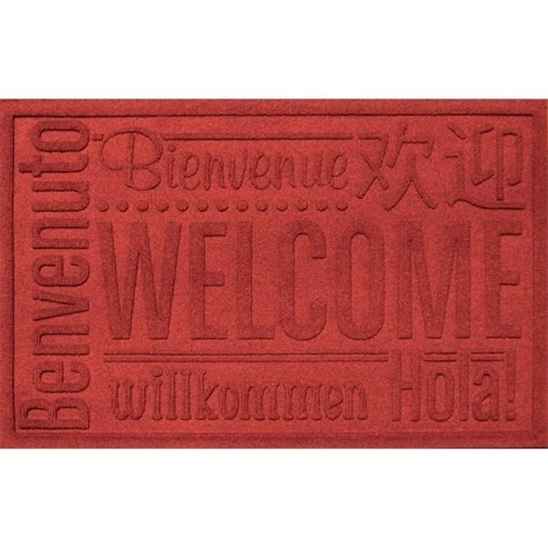 20356650023 Water Guard World Wide Welcome Mat in Solid Red - 2 ft. x 3 ft.