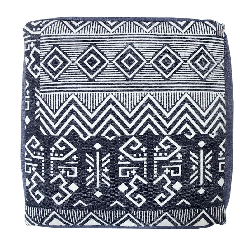 Sevita Simple Southwestern Traditional Tribal Pouf Ottoman