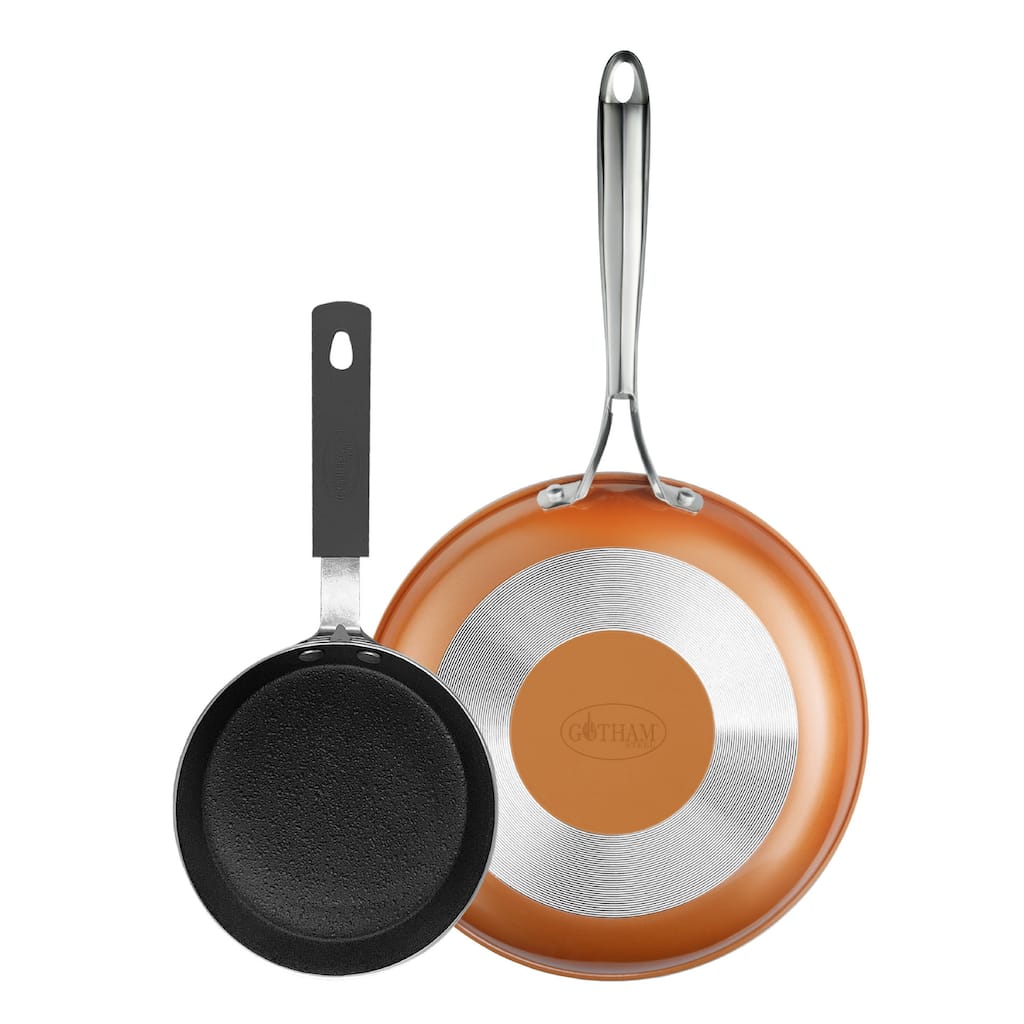 Gotham Steel Copper Cast Textured 5.5" and 9.5" Fry Pan Set