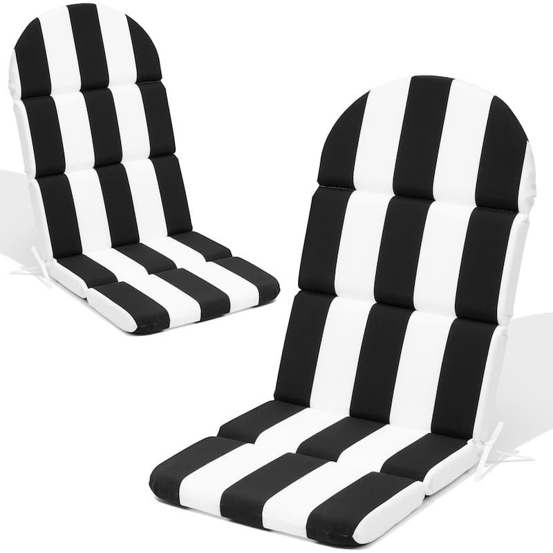 Outdoor Adirondack Chair Cushion Sunbrella / Fabric Patio Chair Pad - 4PC - Black&White