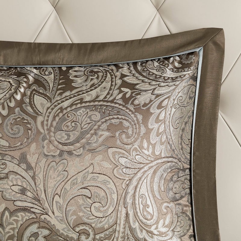 Madison Park Whitman Blue/ Brown 12 Piece Comforter Set with Cotton Bed Sheets
