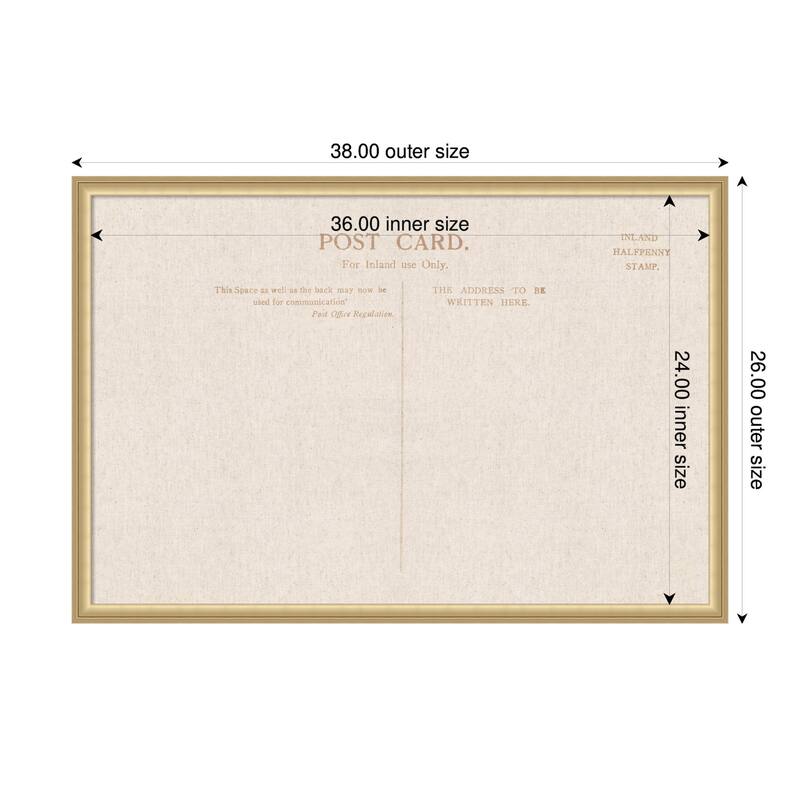 Kate and Laurel Framed Fabric Pinboard Linen Vintage Post Card Wall Organization