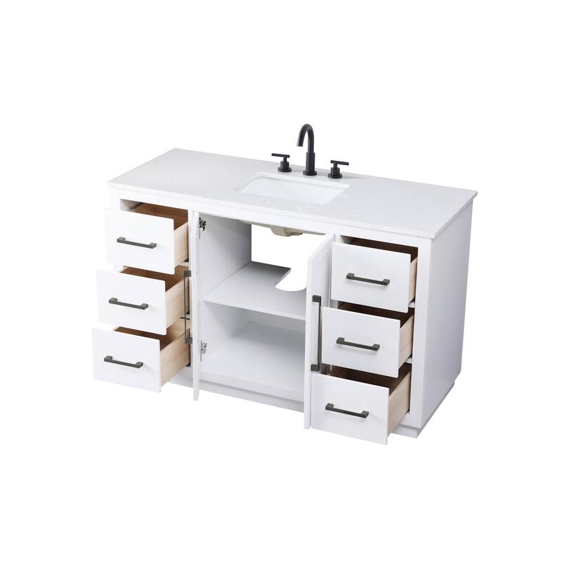 Elegant Lighting VF29054 Chase 54" Free Standing Single Basin Vanity