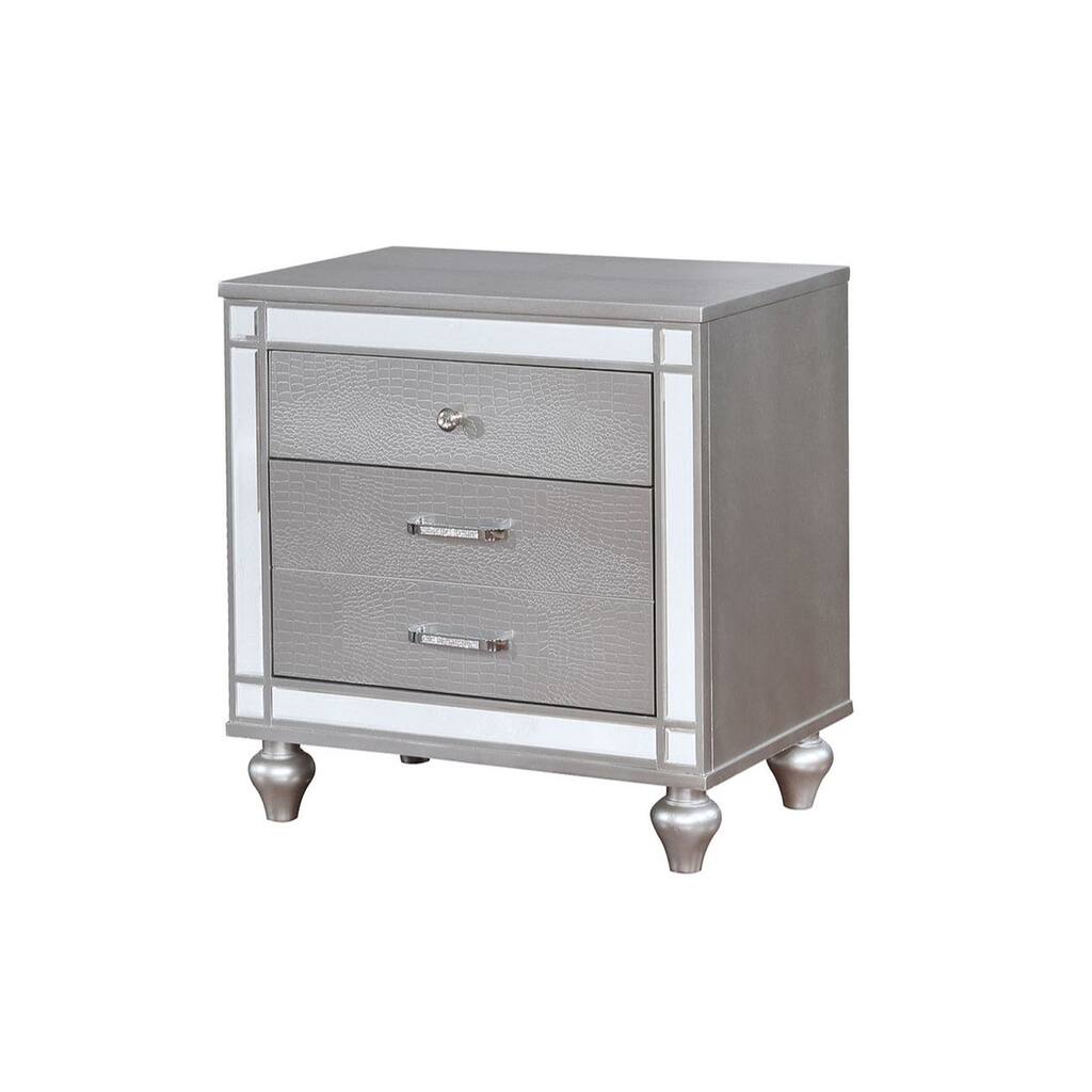 2 Drawers Wooden Drawer with Mirror Trim