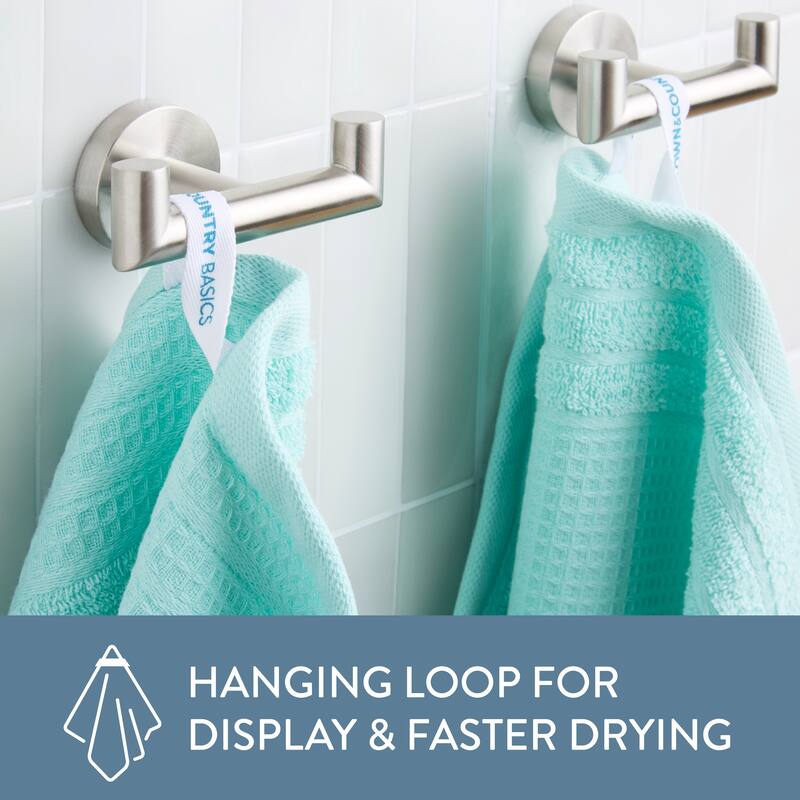 TOWN & COUNTRY BASICS 4-Piece Waffle Woven Terry Stripe Hand Towel Set, - 20"x30"