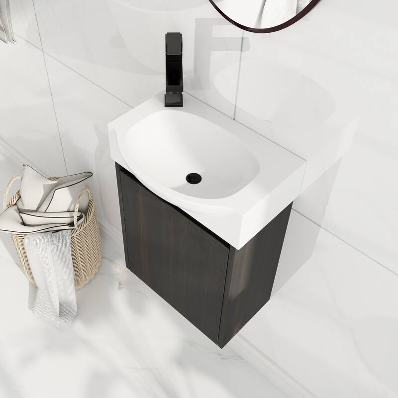 Beingnext 16''/20''/24"/30"/36" Bathroom Vanity with Sink, Floating Bathroom Vanity with Soft Close Door